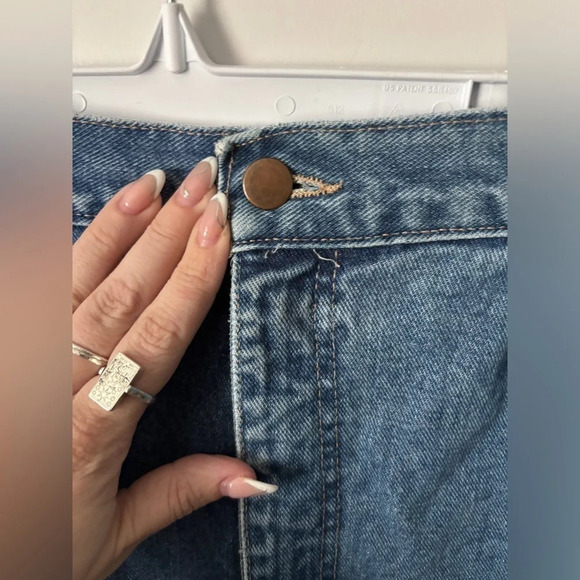 Vintage | Huntington Ridge | High-Waisted Denim Mini Skirt  | Size 16 - Picture 3 of 11